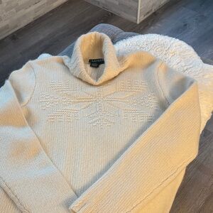 Ralph Lauren Cream Turtleneck Sweater- wool / angora sz M- like new